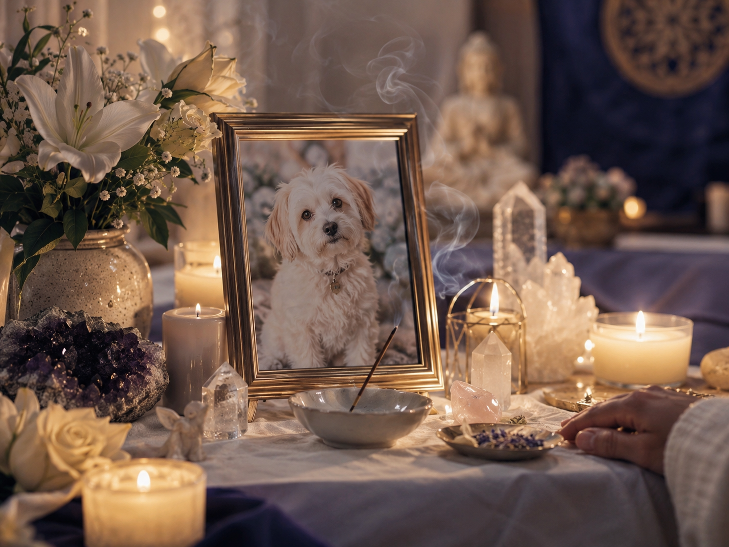 Ceremonia de despedida holística para mascotas